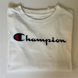 Champion Long Sleeve White Logo T-Shirt S